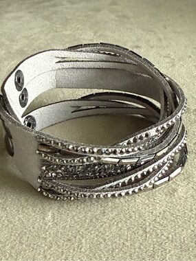 Crystal Multi-Row Wrap Bracelet - Silver